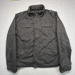 Brandit Military M65 Style Jacket Mens XL Black Packable Hood‎ Field